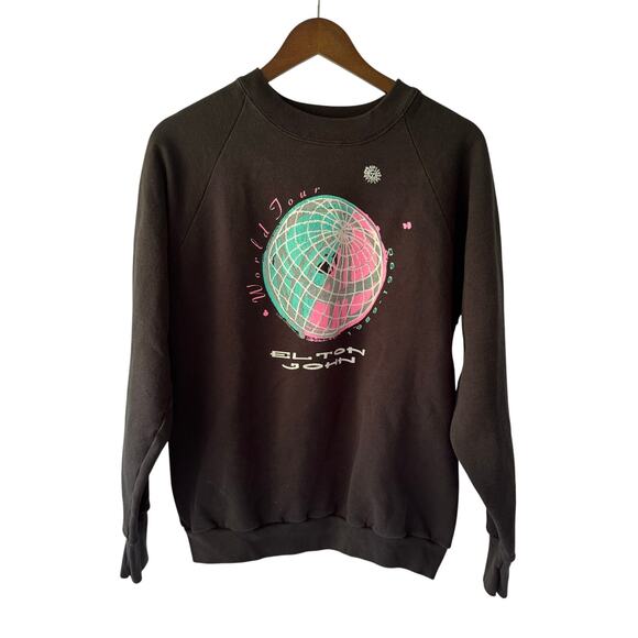 Fruit of the Loom Tops - Vintage 80s Elton John World Tour Sweatshirt Size L Fruit of the Loom USA Made